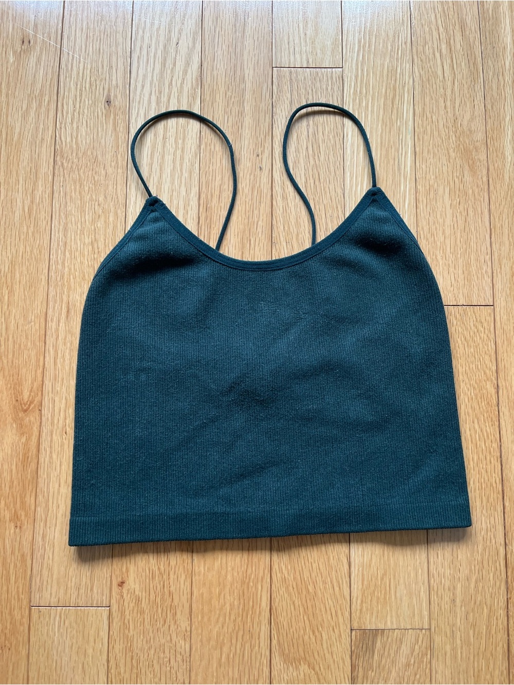 Forest Green Ribbed Cropped Tank